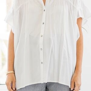 Chic Soul white flutter sleeve top
